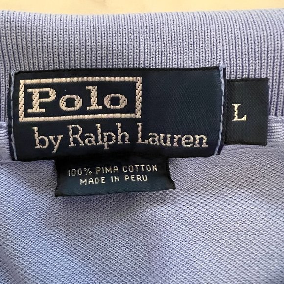 Ralph Lauren Polo Light Blue Navy & White Stripe Collared Shirt Size Lar… - Picture 2 of 6